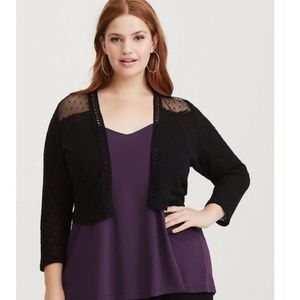 Great Size 2 Torrid Black Mesh Shrug